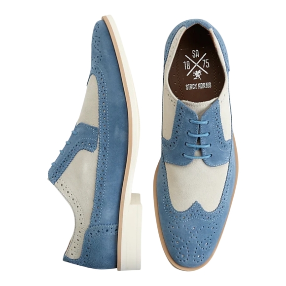 Stacy Adams Other - Vintage Retro Blue Suede Shoes Stacy Adams Size 10